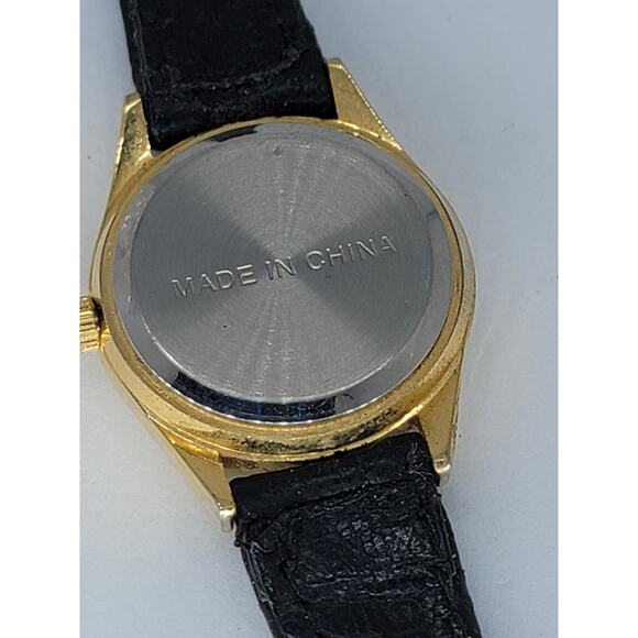 Ladies Unbranded Gold Coloured Watch with Black Strap main image 4